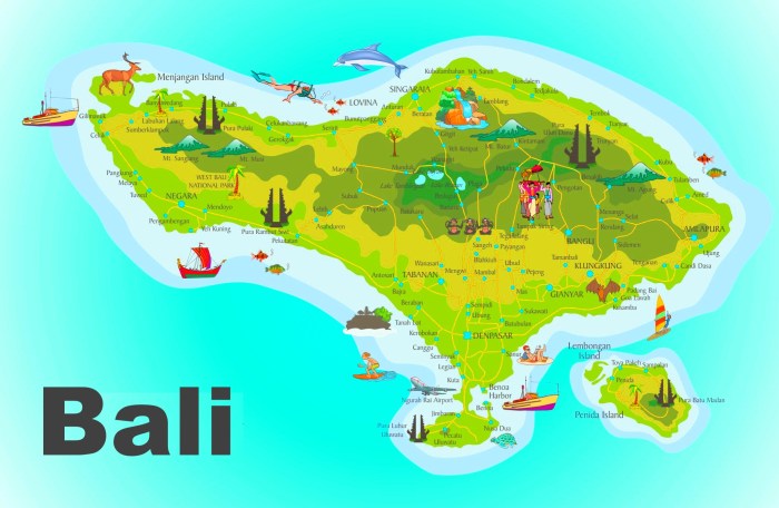 Bali map maps city large detailed print